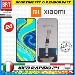 DISPLAY LCD+TOUCH SCREEN PARI ORIGINALE PER XIAOMI REDMI NOTE 9S M2003J6A1G NERO