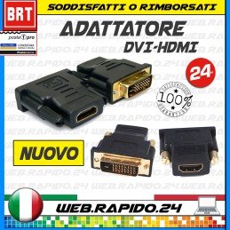 ADATTATORE CONVERTITORE DA DVI DUAL LINK (MASCHIO) A HDMI (FEMMINA) CAVO PC TV