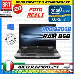 PC NOTEBOOK PORTATILE HP ELITEBOOK 8540W 15,6" CPU I7 720QM RAM 8GB HDD 320GB