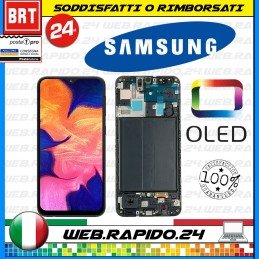 DISPLAY LCD+TOUCH SCREEN+FRAME PER SAMSUNG GALAXY A10 SM A105F SCHERMO VETRO_24H