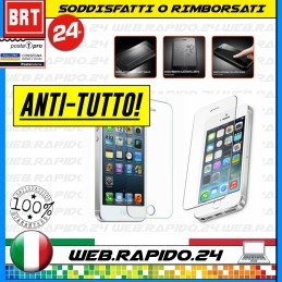 PELLICOLA PER APPLE IPHONE 4 / 5 / 5S / 5C IN VETRO TEMPERATO ANTIGRAFFIO _24H!!