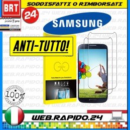 PELLICOLA PER SAMSUNG GALAXY S4 IN VETRO TEMPERATO ANTIGRAFFIO _24H!!