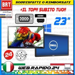 PC MONITOR SCHERMO LCD LED 23" POLLICI (DELL,HP) VGA DVI DISPLAY FULL HD 20 22