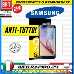 PELLICOLA PER SAMSUNG GALAXY S6 IN VETRO TEMPERATO ANTIGRAFFIO _24H!!