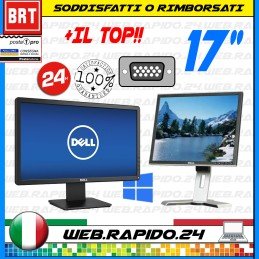 PC MONITOR SCHERMO LCD DA 17 POLLICI (DELL,HP) VGA DVI DISPLAY DESKTOP OTTIMO 19