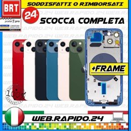 BACK COVER SCOCCA POSTERIORE VETRO+FRAME COMPLETA PER APPLE IPHONE 13