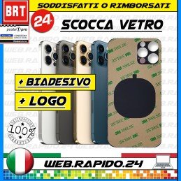 BACK COVER SCOCCA POSTERIORE VETRO+BIADESIVO X APPLE IPHONE 12 PRO MAX BIG HOLE