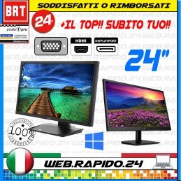 PC MONITOR SCHERMO LCD LED 24" POLLICI (DELL,HP) VGA DVI DISPLAY FULL HD 22 OK!