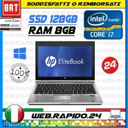 PC NOTEBOOK PORTATILE HP ELITEBOOK 2560P 12,5" CPU i7 2640M RAM 8GB SSD 128GB