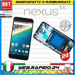 DISPLAY LCD+TOUCH SCREEN VETRO+FRAME LG GOOGLE NEXUS 5X H790 H791 VETRO SCHERMO!