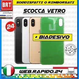 VETRO BACK COVER SCOCCA POSTERIORE BIADESIVA per APPLE IPHONE XS BIG HOLE