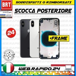 SCOCCA POSTERIORE VETRO+FRAME COMPLETA PER APPLE IPHONE X TELAIO BIG HOLE