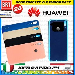 SCOCCA POSTERIORE VETRO+BIADESIVO PER HUAWEI P20 LITE ANE-LX1 BACK COVER