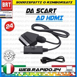 CAVO COMPATIBILE DA HDMI A SCART CONVERTER ADATTORE AUDIO VIDEO AUTOALIMENTATO