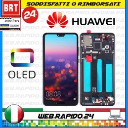 DISPLAY LCD+TOUCH SCREEN+FRAME ORIGINALE HUAWEI P20 EML-L09C EML-L29C NERO BLU SCHERMO...