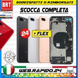 BACK COVER SCOCCA POSTERIORE COMPLETA+FLEX+FRAME PER APPLE IPHONE 8 PLUS TELAIO