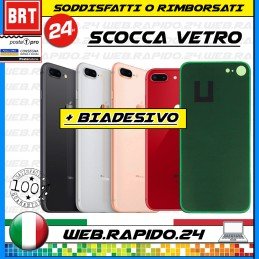 VETRO BACK COVER SCOCCA POSTERIORE x APPLE IPHONE 8 PLUS COPRI BATTERIA BIG HOLE