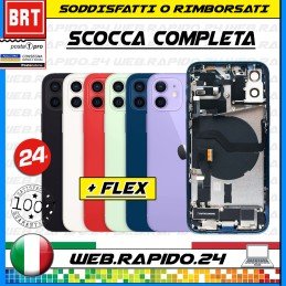 BACK COVER SCOCCA POSTERIORE COMPLETA+FLEX+FRAME X APPLE IPHONE 12 TELAIO VETRO!