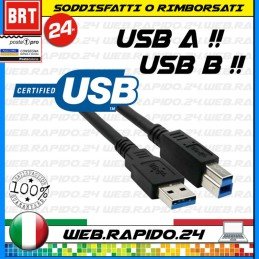 Cavo USB 2.0 A-maschio a B-maschio 1,8 mt PER STAMPANTI SERVER FOTOCAMERE NUOVO!