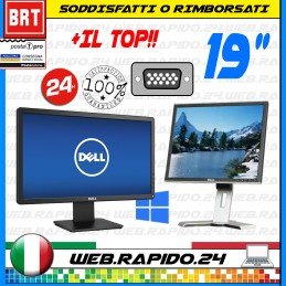 PC MONITOR SCHERMO LCD 19" POLLICI (DELL,HP,) DVI VGA DISPLAY DESKTOP OTTIMO 20