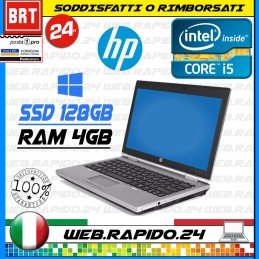 PC NOTEBOOK HP ELITEBOOK 2570P 12.5 CPU i5 3320m 2.64GhZ 4GB RAM SSD 128GB+WIN10