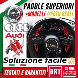 SET LEVE PADDLE PALETTE NERE AUDI RS2 RS4 RS5 TTS RS R8 CAMBIO F1 VOLANTE! RED