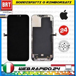 DISPLAY LCD+TOUCH SCREEN+FRAME PER APPLE IPHONE 12 PRO MAX SCHERMO VETRO NERO 