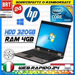 PC NOTEBOOK PORTATILE HP ELITEBOOK 8530P 15" DUO C2D RAM 4GB 320GB HDD WIN 10