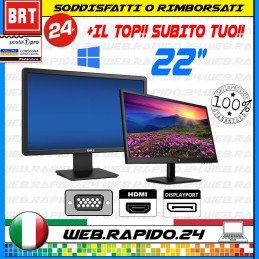 PC MONITOR SCHERMO LCD 22" POLLICI (DELL,HP) VGA HDMI DISPLAY FULL HD 19 20 23 