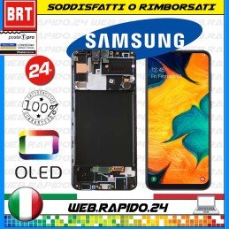 DISPLAY LCD+TOUCH SCREEN+FRAME OLED PARI ORIGINALE SAMSUNG GALAXY A30S SM A307F 