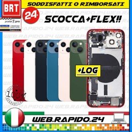 BACK COVER SCOCCA POSTERIORE VETRO+FRAME+FLEX COMPLETA PER APPLE IPHONE 13