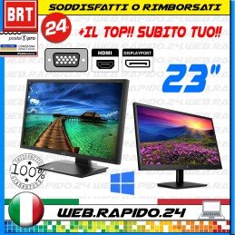 PC MONITOR SCHERMO LCD LED 23" POLLICI (DELL,HP) VGA DVI DISPLAY FULL HD 22 24