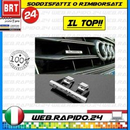 STEMMA TARGHETTA FREGIO LOGO EMBLEMA GRIGIO AUDI QUATTRO A3 A4 A5 A6 Q2 Q3 Q4 Q5