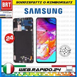 DISPLAY LCD+TOUCH SCREEN+FRAME PER SAMSUNG GALAXY A70 A705 F SCHERMO VETRO NERO