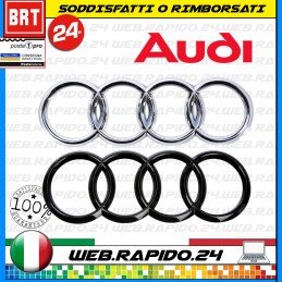 STEMMA LOGO POSTERIORE AUDI ORIGINALE 216x70mm A3 A4 A5 TT ARGENTO NERO CLASSICO