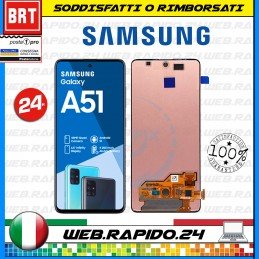 DISPLAY LCD+TOUCH SCREEN PER SAMSUNG GALAXY A51 SM-A515 F SCHERMO VETRO NERO_24H