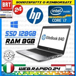 PC NOTEBOOK PORTATILE HP ELITEBOOK 840 G1 I7-4600U 14" RAM 4GB SSD 128GB WIN10