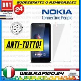 LOTTO X25 - PELLICOLA NOKIA LUMIA 630 IN VETRO TEMPERATO ANTIGRAFFIO PROTEZIONE