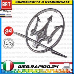  STEMMA BADGE LOGO EMBLEMA PER MASERATI TRIDENTE ORIGINALE LATERALE IN METALLO 