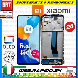 DISPLAY LCD+TOUCH SCREEN+FRAME OLED PARI ORIGINALE PER XIAOMI REDMI NOTE 11 4G