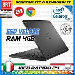 N14_PC NOTEBOOK DELL 3120 CHROMEBOOK 11,6" CELERON RAM 4GB SSD 16GB LEGGERE BENE