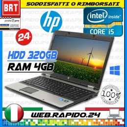 PC NOTEBOOK PORTATILE HP PROBOOK 6550B 15,5" CPU i5-450M RAM 4GB HDD 320GB