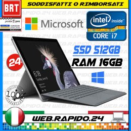 PC NOTEBOOK TABLET MICROSOFT SURFACE PRO 5 13.5" CPU I7-7GEN RAM 16GB SSD 512GB 