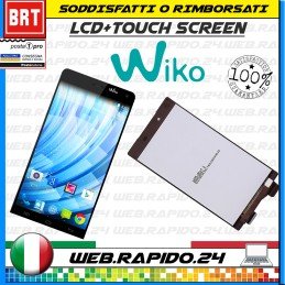 DISPLAY LCD+TOUCH SCREEN PER WIKO GETAWAY SCHERMO VETRO NERO